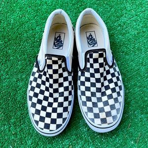VANS Classic Slip On Checkerboard White Black Shoe